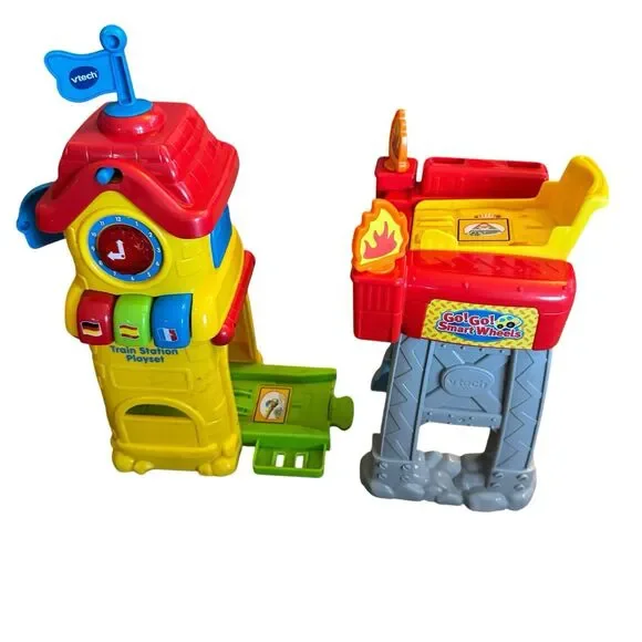 VTech Go! Go! Smart Wheels HUGE 80+ Pc Lot Train‎ Crane Tracks Construction - Picture 7 of 15